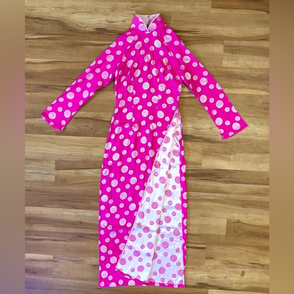 uyen thi Other - Traditional Vietnamese Áo Dài, Pink and Silver, Vintage, Size XS/S